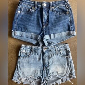 True Religion Women's Denim Shorts - Dark & Light Blue
